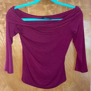 Maroon off the shoulder top